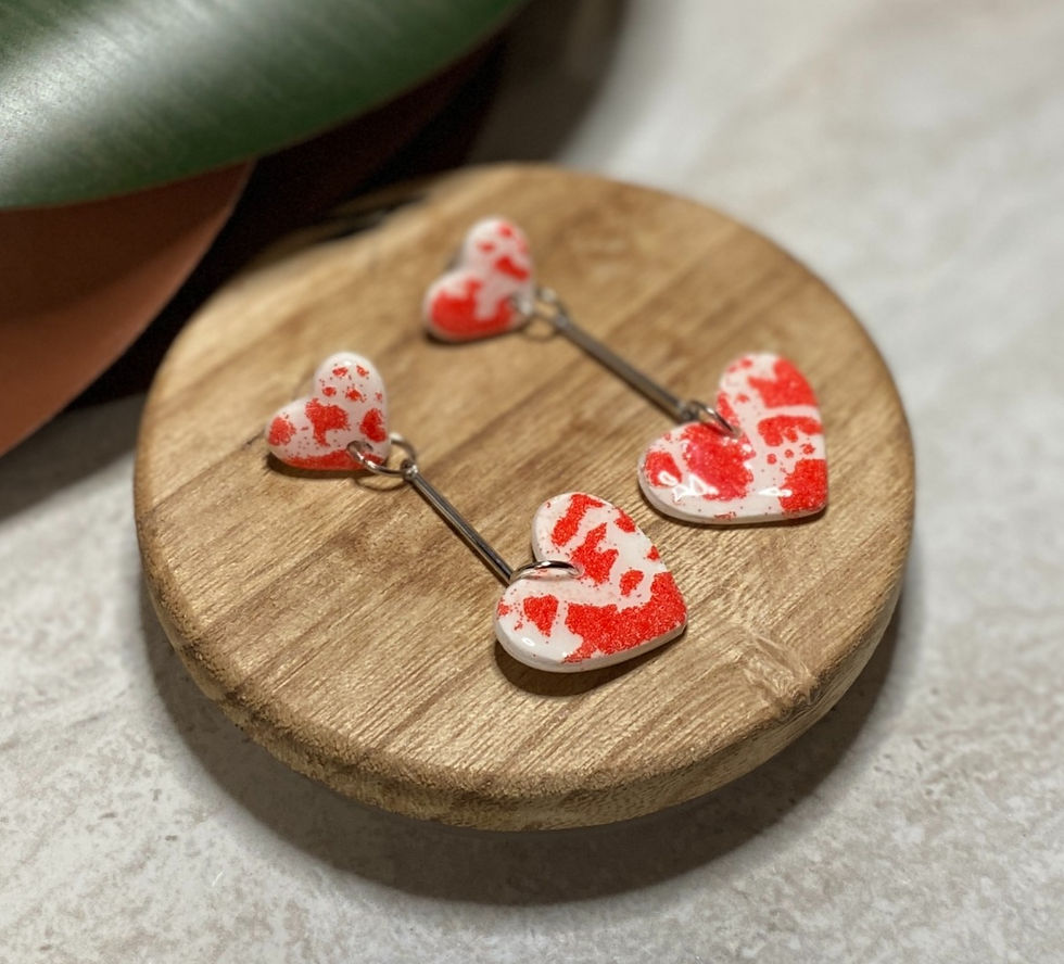 Thumbnail: Drop Dangle Heart Earrings