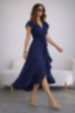 Miniatura: Vestido Viena Largo Azul Marino