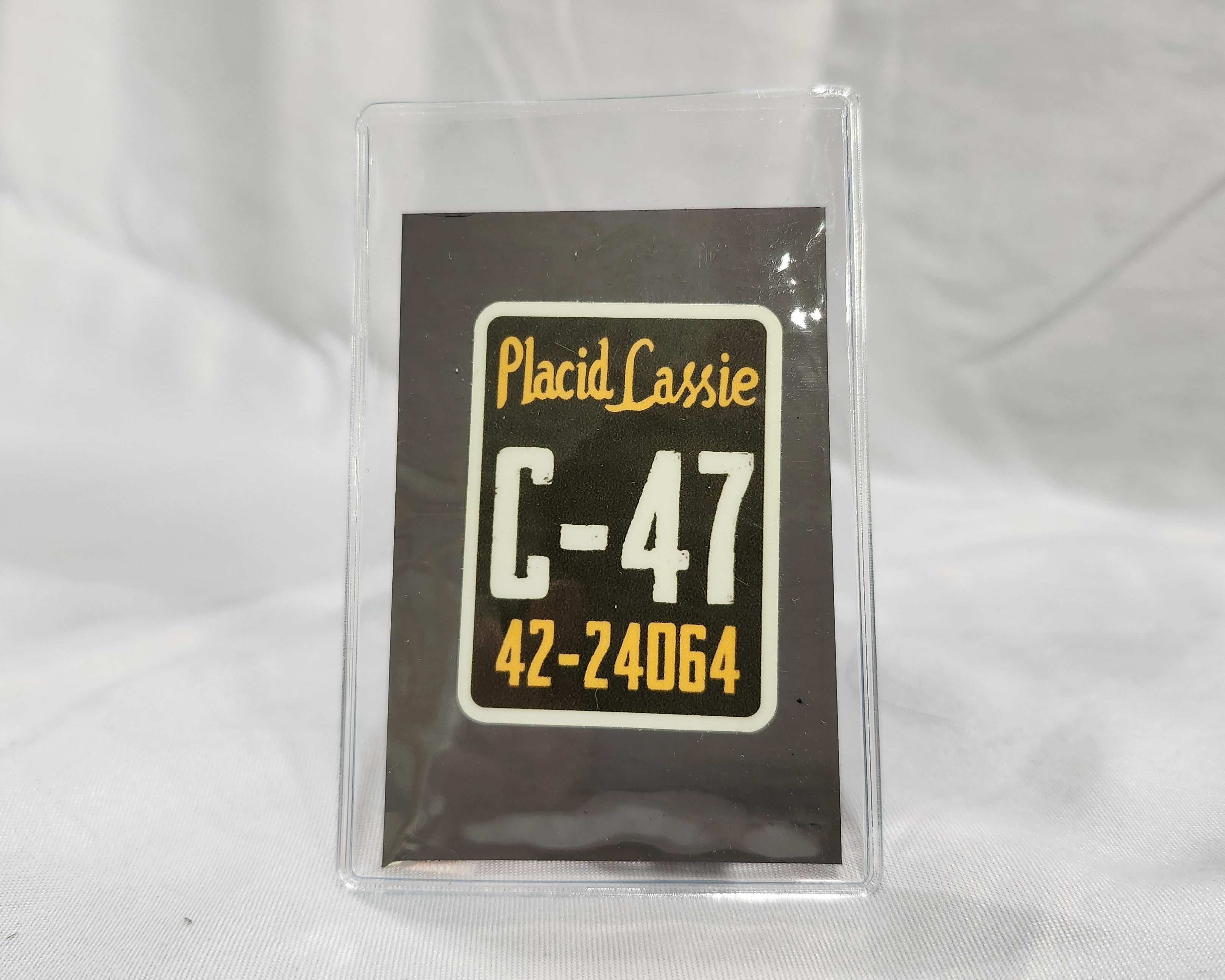 C47 Fabric with Placid Lassie Sticker