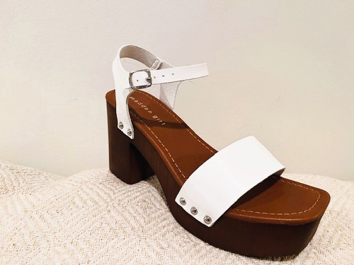 Madden Girl Danii Heeled Sandals – 3.5 Inch Chunky Heel, 1.5 Inch Platform, Square Open Toe, Adjustable Ankle Strap