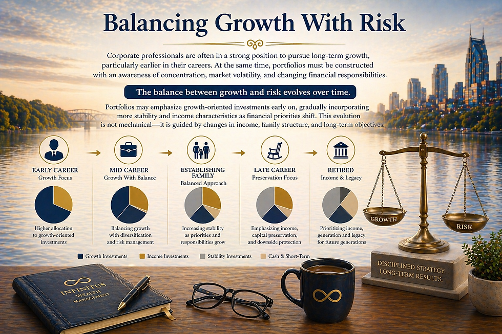 balancing growth with risk graphic