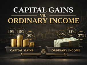 capital gains vs ordinary income tax rates investment decision graphic
