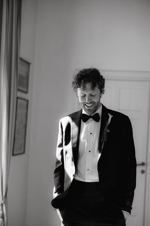 Luxury Destination Wedding at Villa Aurelia. Groom getting ready