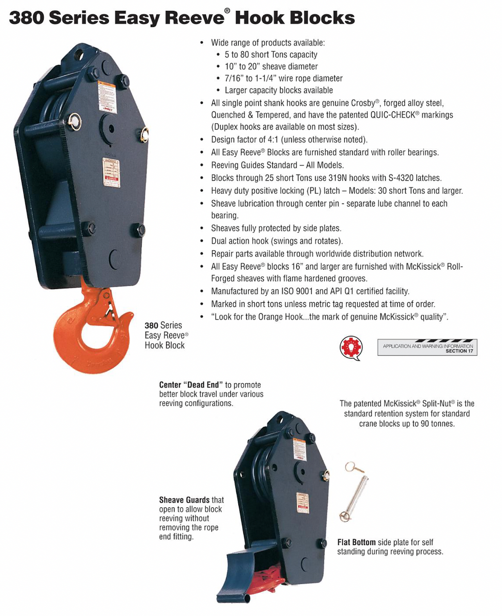 McKissick® 380Z Series Easy Reeve® Hook Blocks