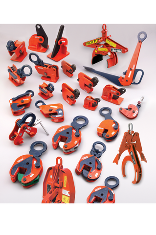 An image showcasing a variety of Crosby lifting clamps and magnets. The lifting clamps are designed to securely grip and lift different types of materials, such as steel plates, beams, and pipes. The assortment includes various types of lifting clamps, including horizontal clamps, vertical clamps, and beam clamps. Additionally, the image displays magnets designed for lifting and moving ferrous materials. The Crosby lifting clamps and magnets offer reliable and efficient solutions for material handling and lifting operations in industries such as construction, manufacturing, and logistics.