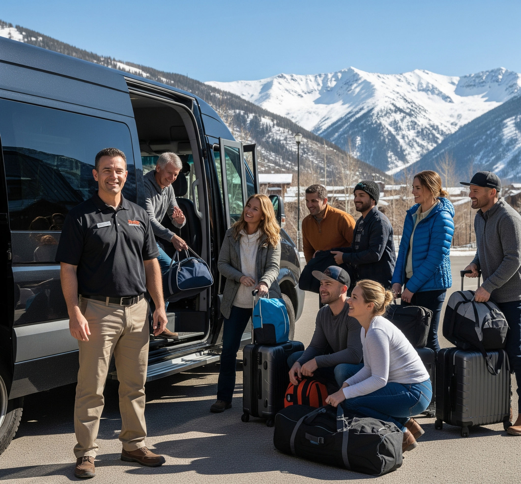 Private van local round trip service in Park City for group outings, events, dinners, and safe reliable transportation with AWD and professional driver