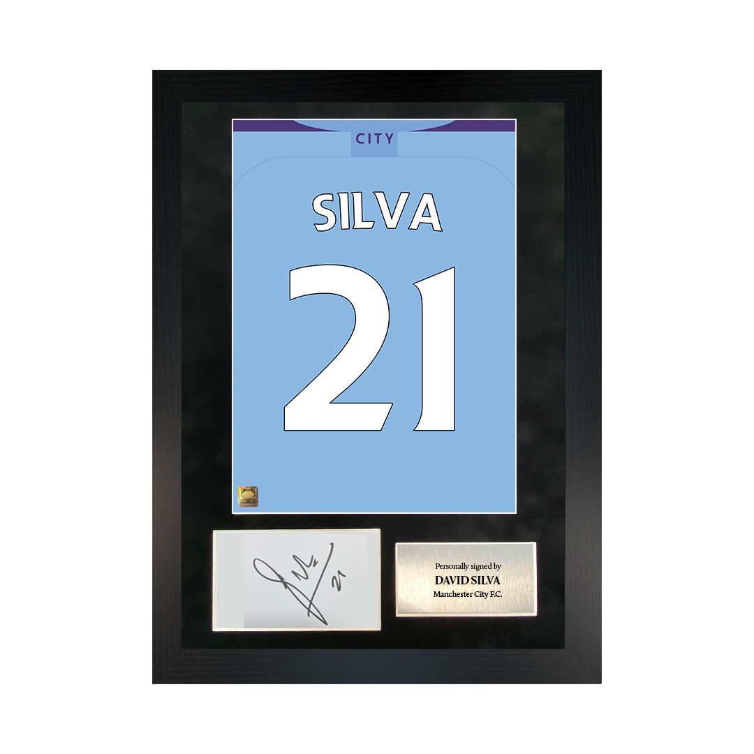 David Silva | Signed 19/20 Shirt Back Poster Frame