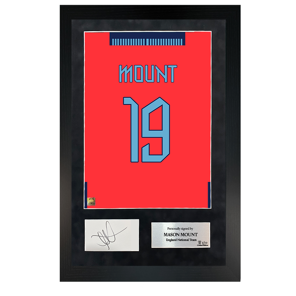 Thumbnail: Mason Mount | Signed '22 World Cup Away Shirt Back Poster Frame