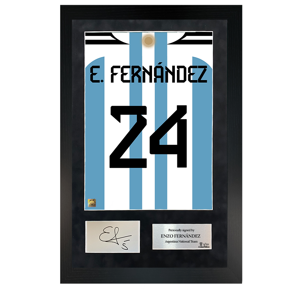 Thumbnail: Enzo Fernández | Signed 2022 Shirt Back Poster Frame