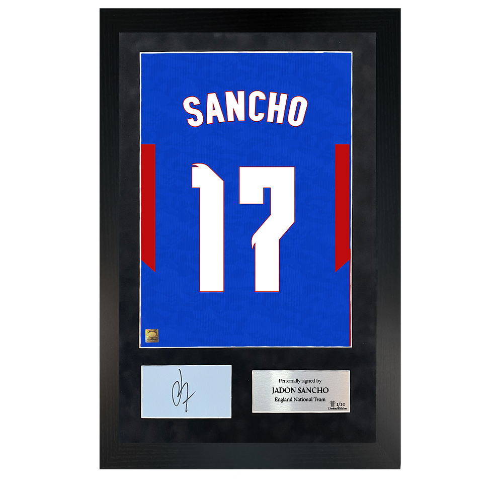 Thumbnail: Jadon Sancho | Signed 20/22 Away Shirt Back Poster Frame