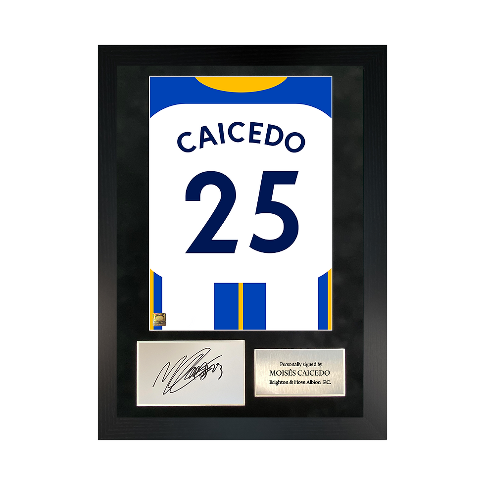 Moisés Caicedo | Signed 22/23 Shirt Back Poster Frame