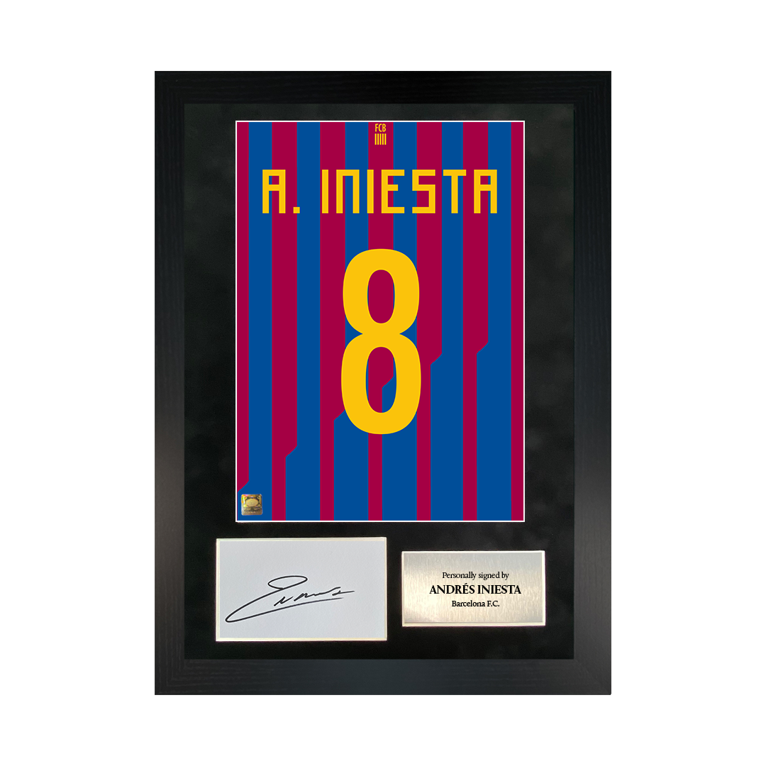 Andrés Iniesta | Signed 11/12 Shirt Back Poster Frame