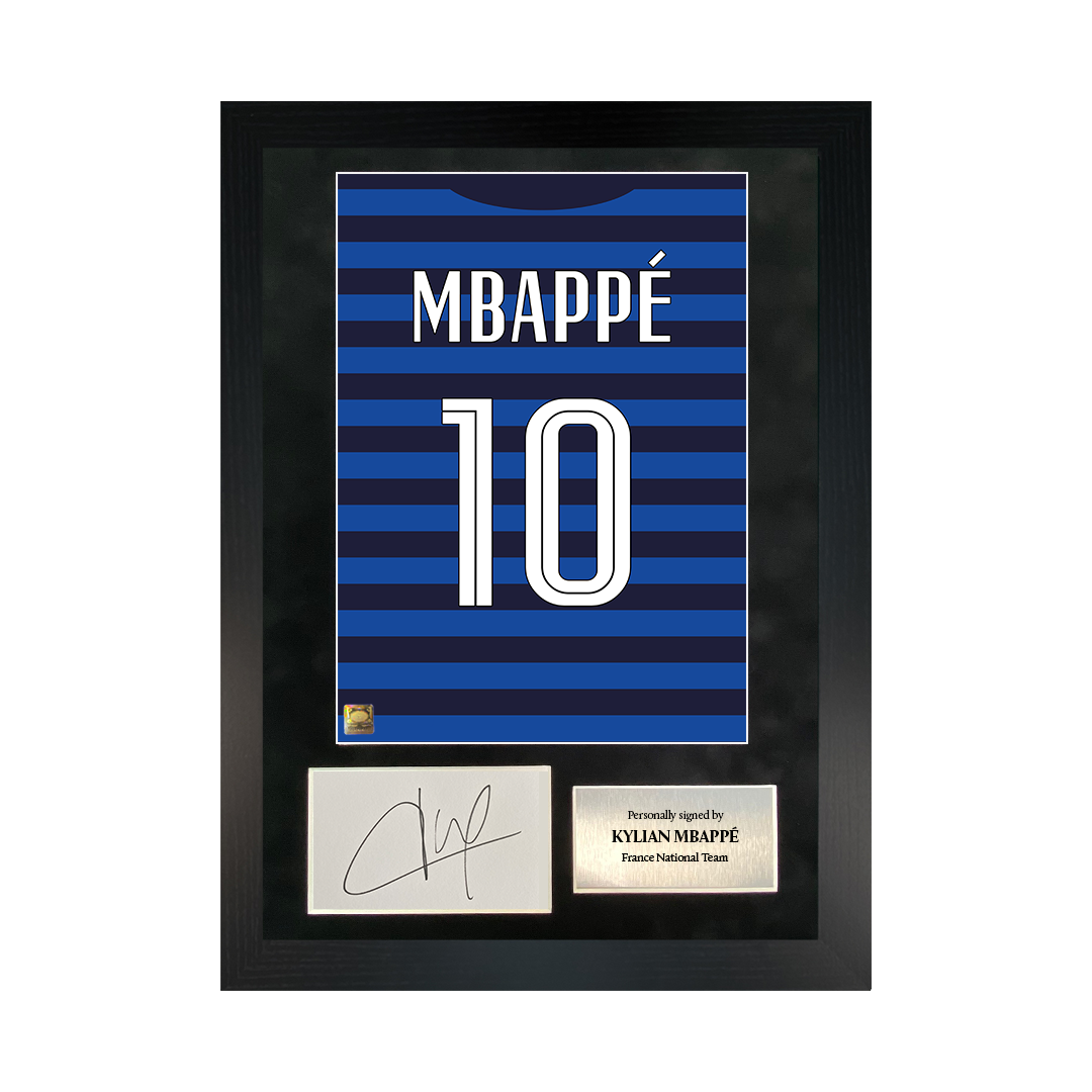 Kylian Mbappé | Signed 20/21 Shirt Back Poster Frame