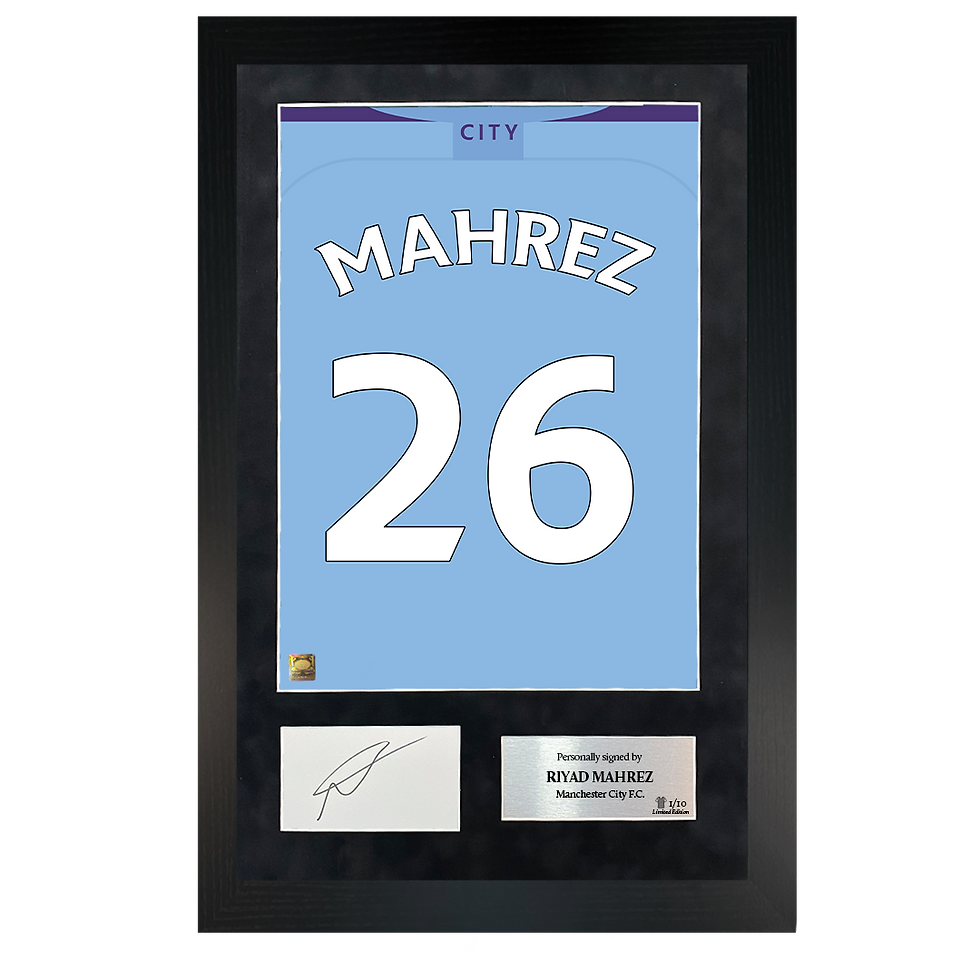 Thumbnail: Riyad Mahrez | Signed 19/20 Shirt Back Poster Frame