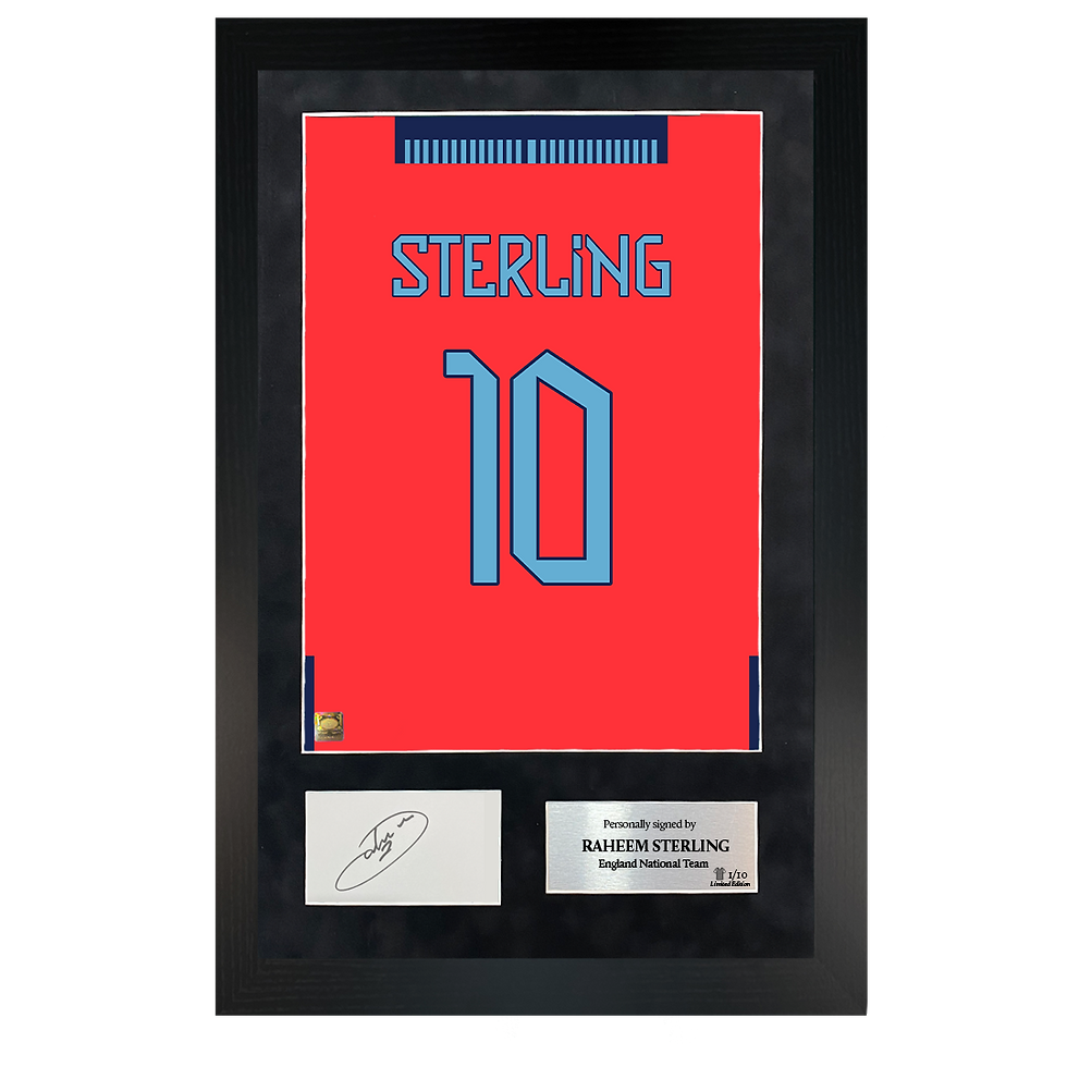 Thumbnail: Raheem Sterling | Signed '22 World Cup Away Shirt Back Poster Frame
