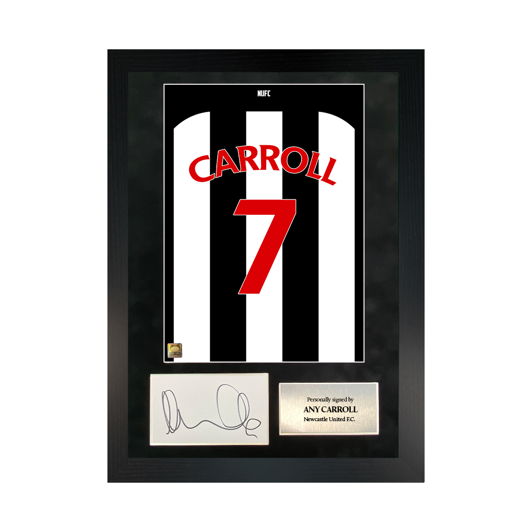 Andy Carroll | Signed 20/21 Shirt Back Poster Frame