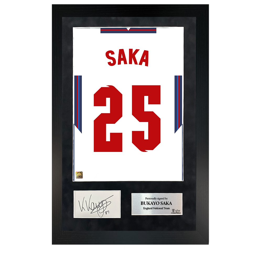 Thumbnail: Bukayo Saka | Signed 20/22 Shirt Back Poster Frame