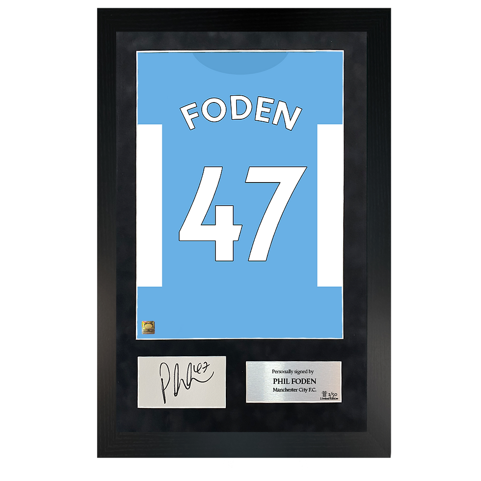 Thumbnail: Phil Foden | Signed 21/22 Shirt Back Poster Frame