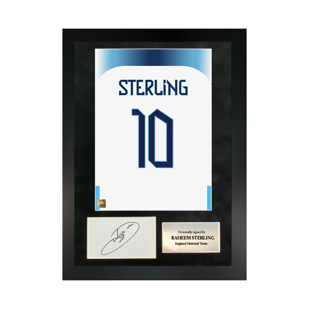 Raheem Sterling | Signed '22 World Cup Shirt Back Poster Frame