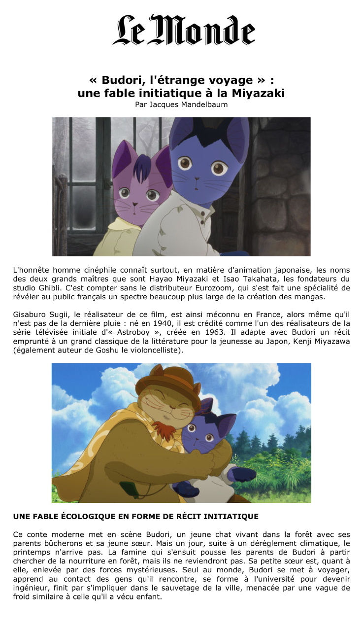 Miniature : Budori, l'étrange voyage, un conte écologique (BLURAY)