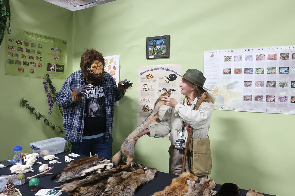Bigfoot occasionally emerged from the shadows, to the surprise of many fair visitors. - Photo by Jason Allen