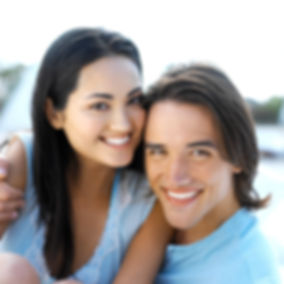 Couple with bright white smile