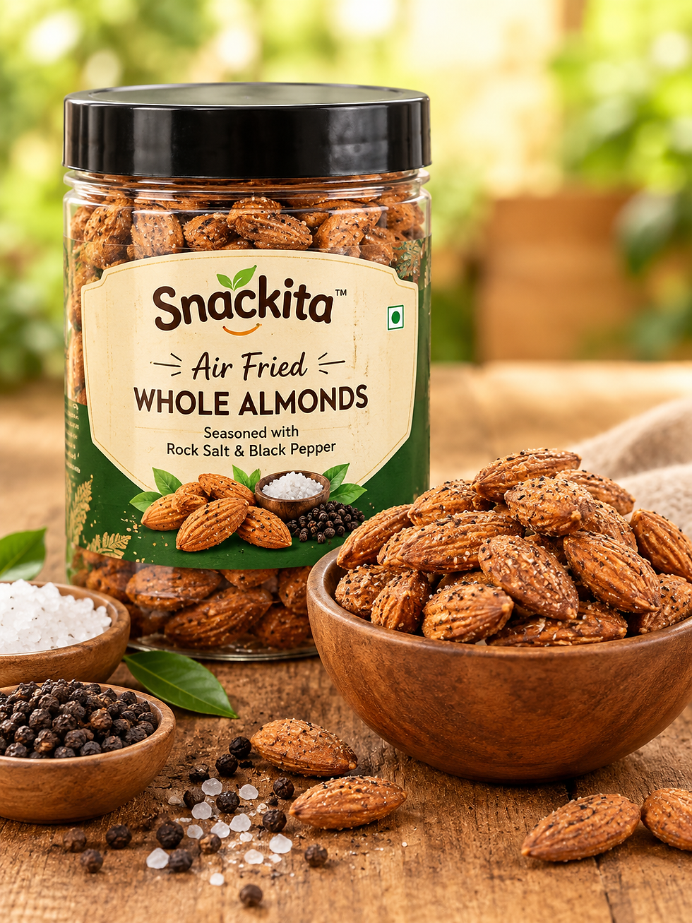 Air Fried Whole Almonds, 100g