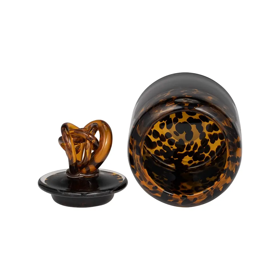 Thumbnail: Decorative Jar - Orange Glass Knot Lid Tortoise