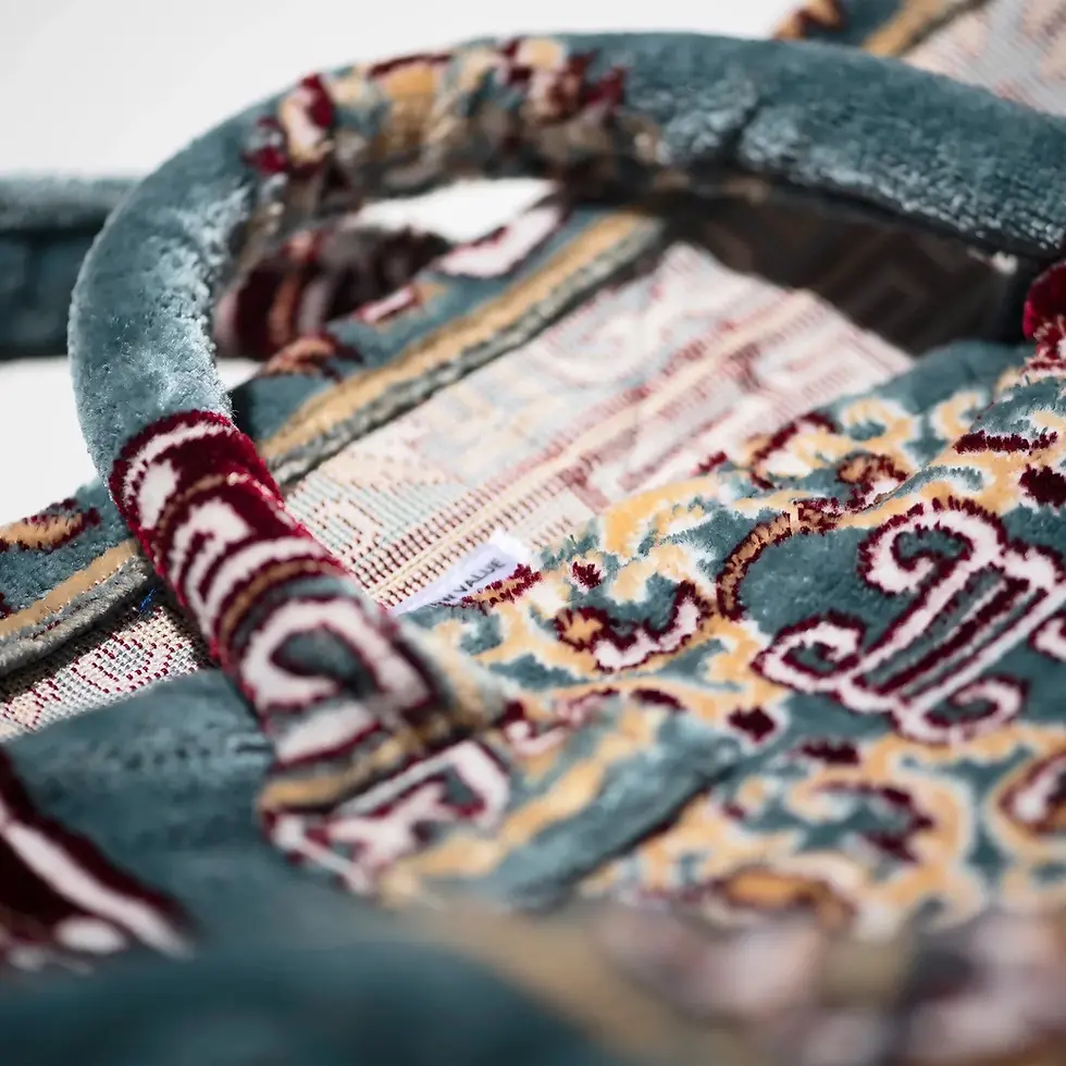Thumbnail: Polyester Cotton Rug Fabric Bag Blue