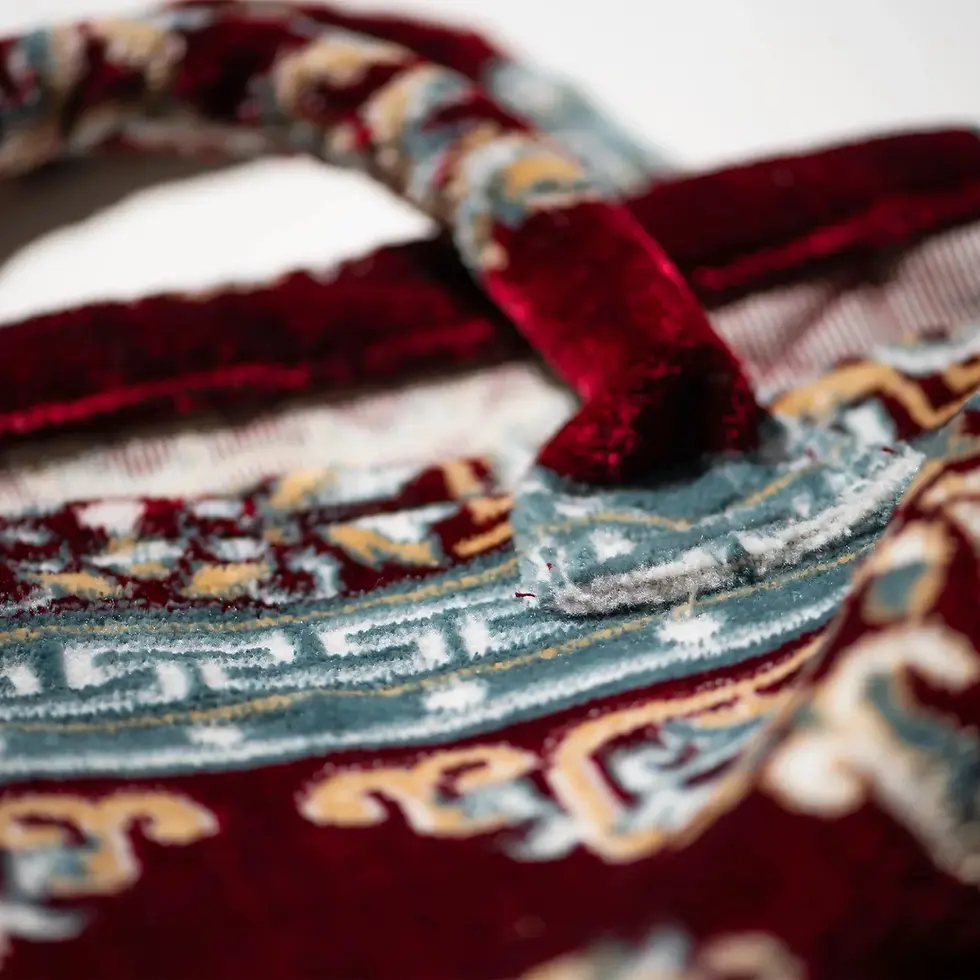 Thumbnail: Polyester Cotton Rug Fabric Bag Burgundy
