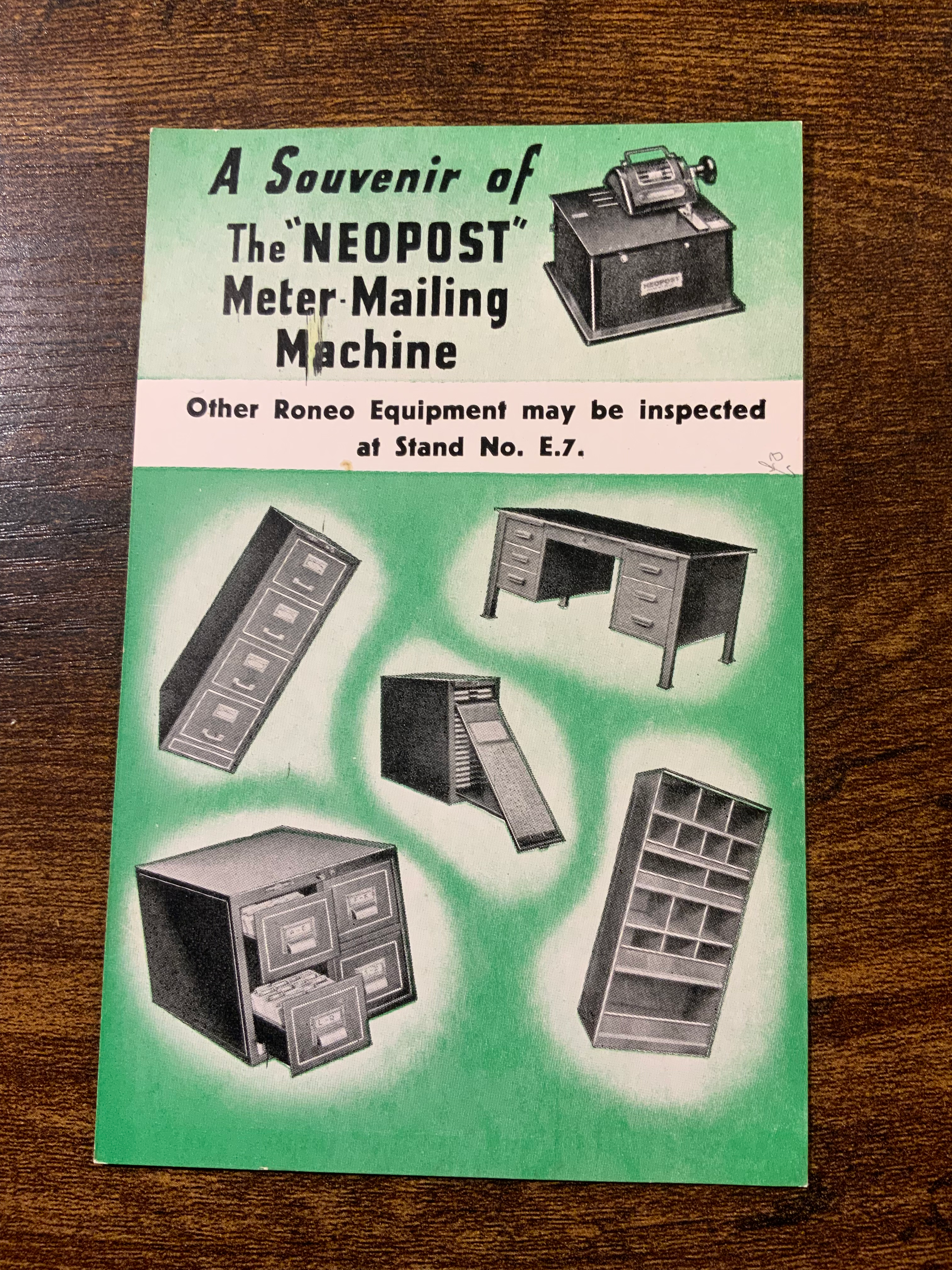 GB KGVI Romeo-Neopost Datestamp on advertising card