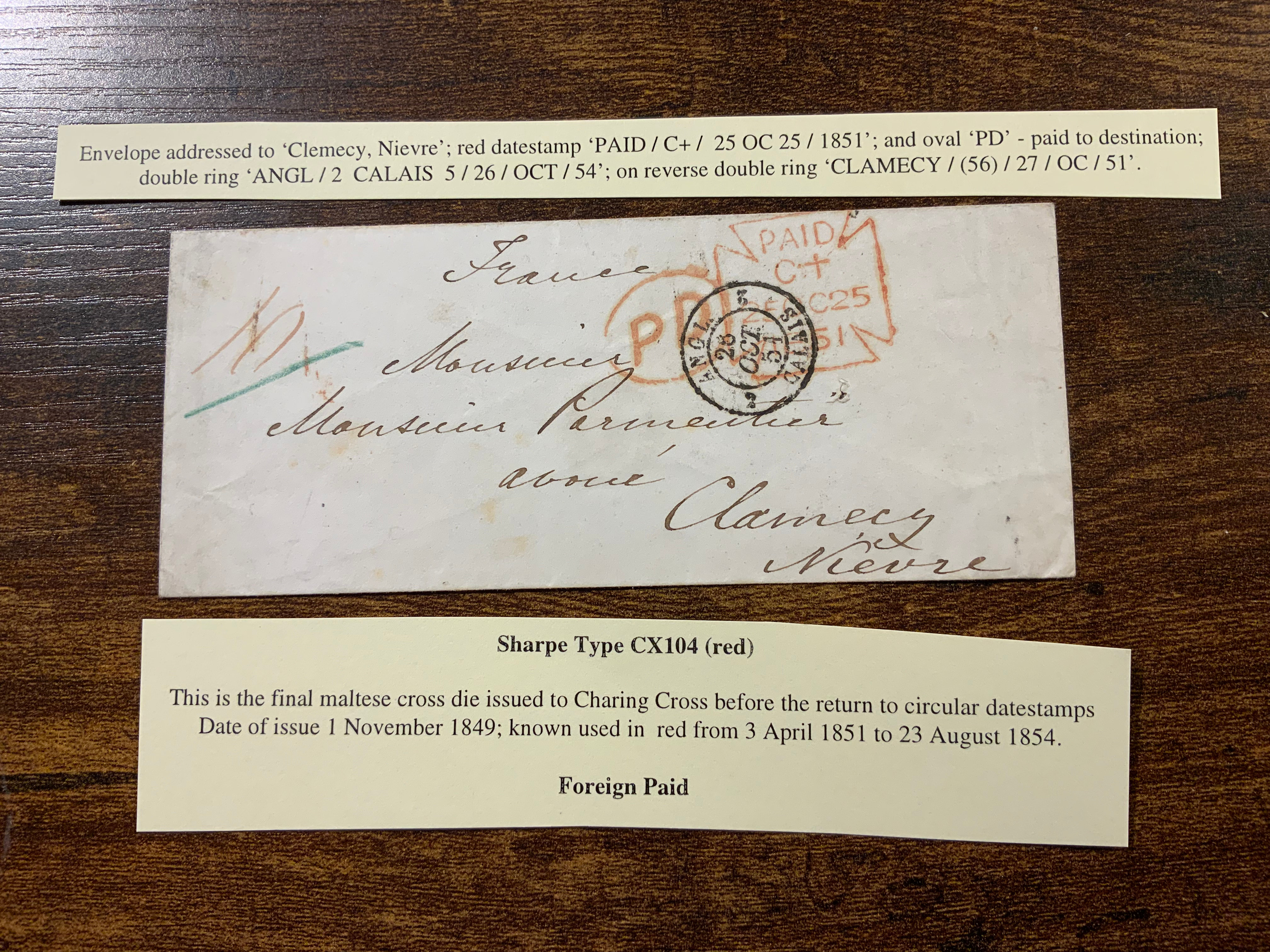 1851 Paid Cover to Nierve 