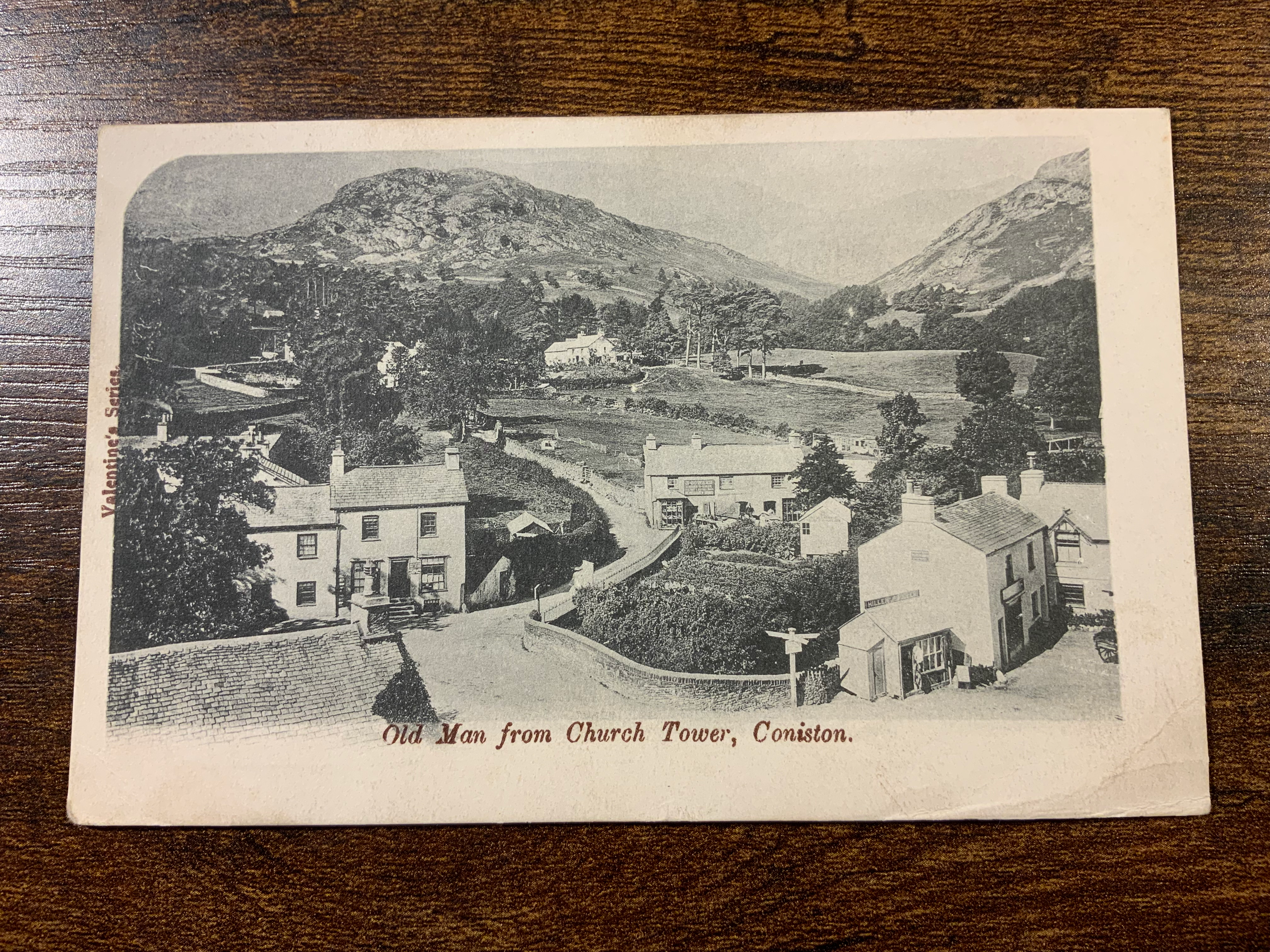 Cumbria Coniston old man from church 1903 Valentines 