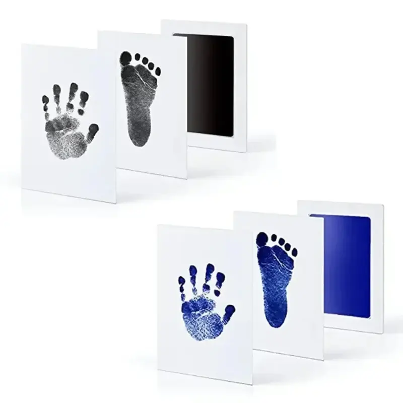 Thumbnail: Newborn Baby DIY Hand and Footprint Kit Ink Pads Photo Frame Handprint Toddlers