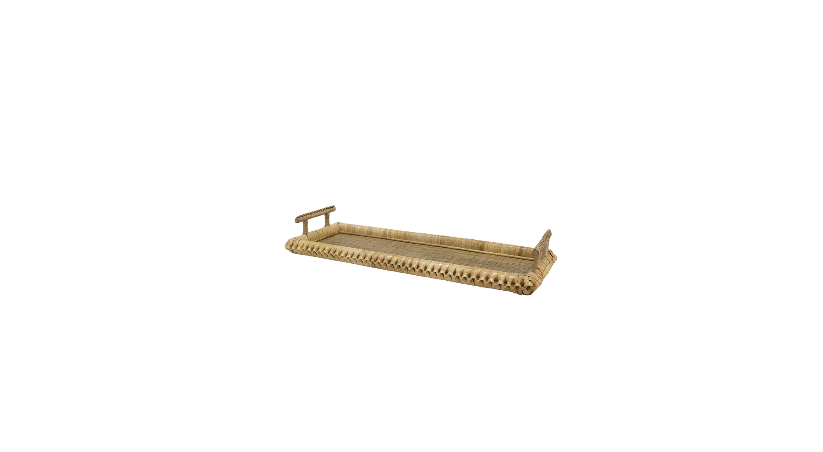KENIS BRAIDED RECTANGLE TRAY, NATURAL