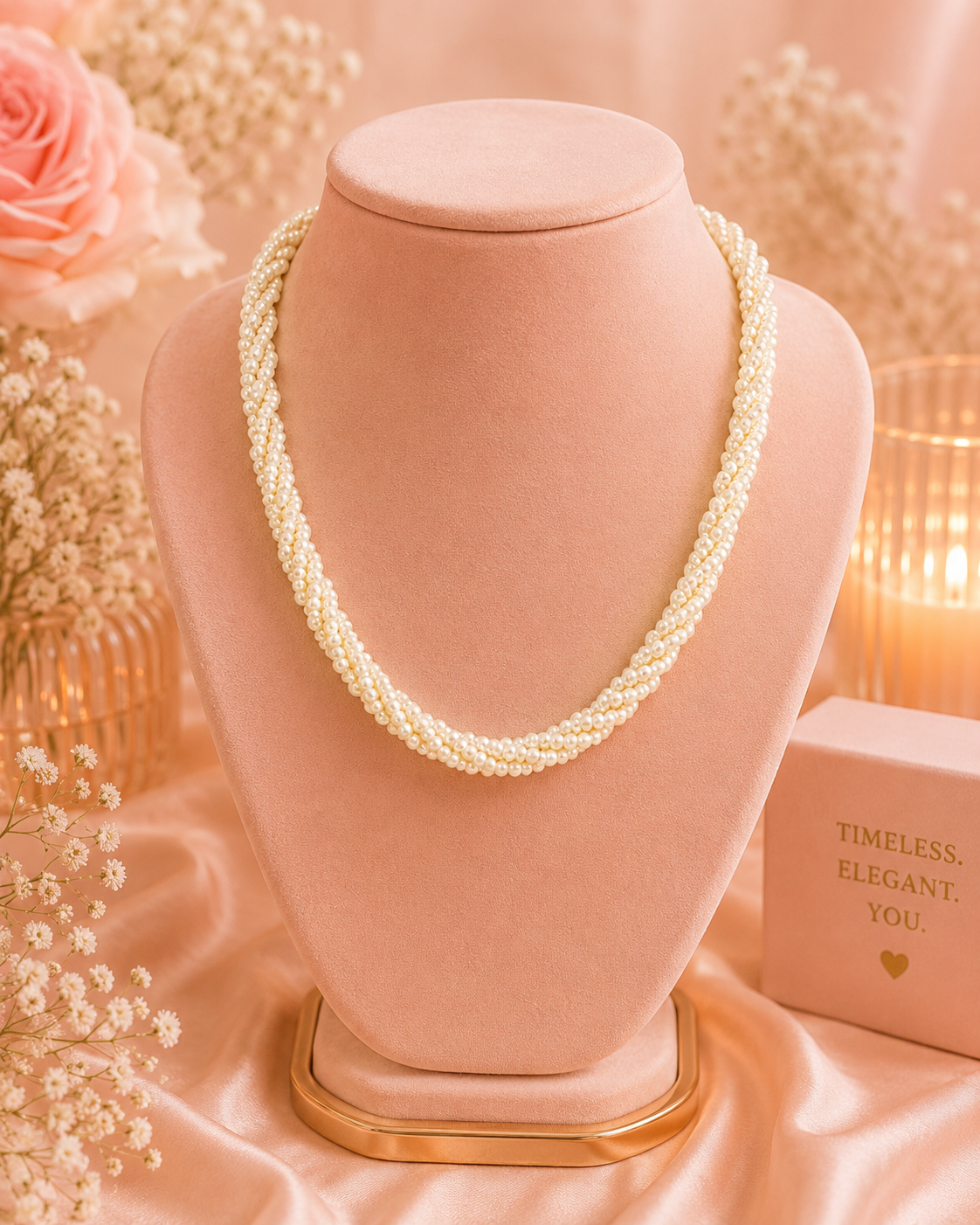 Twisted Cream Faux-Pearl Necklace