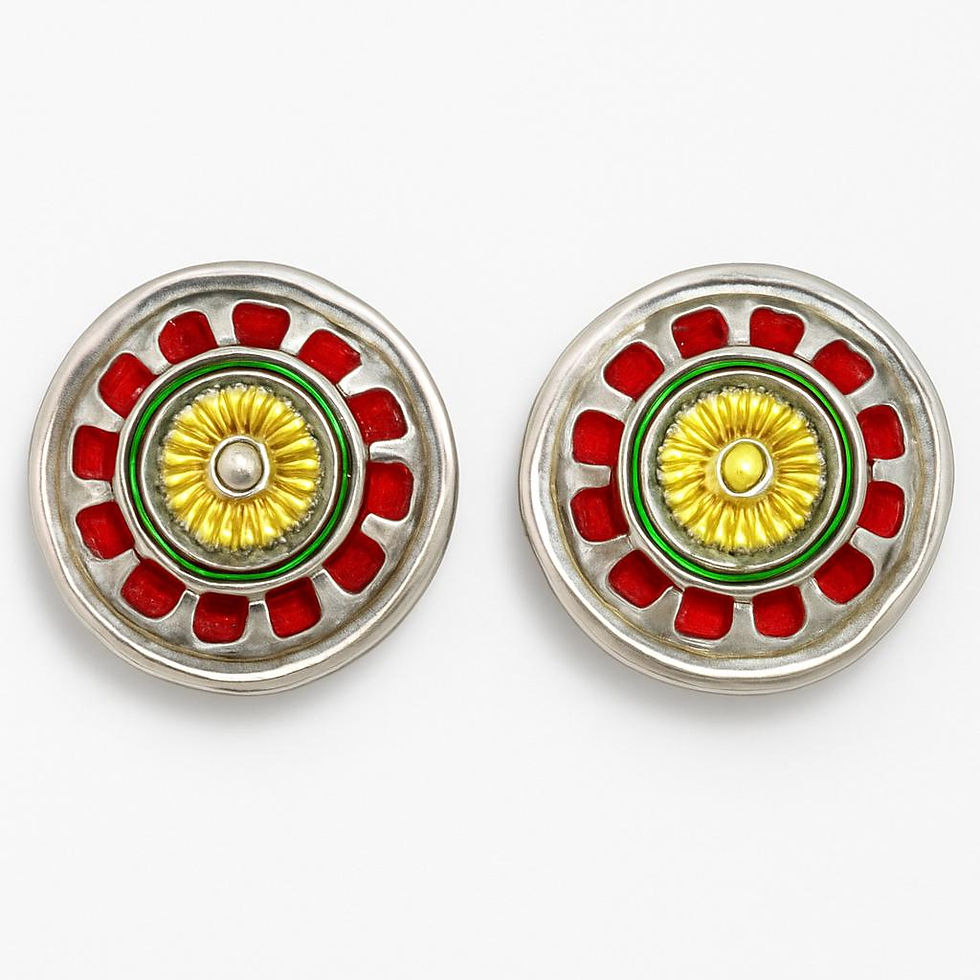 Thumbnail: Retro Pop Multicolour Stud Earrings