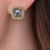 Thumbnail: ✨ Gold-Tone Square Crystal Stud Earrings – Halo Sparkle Design ✨