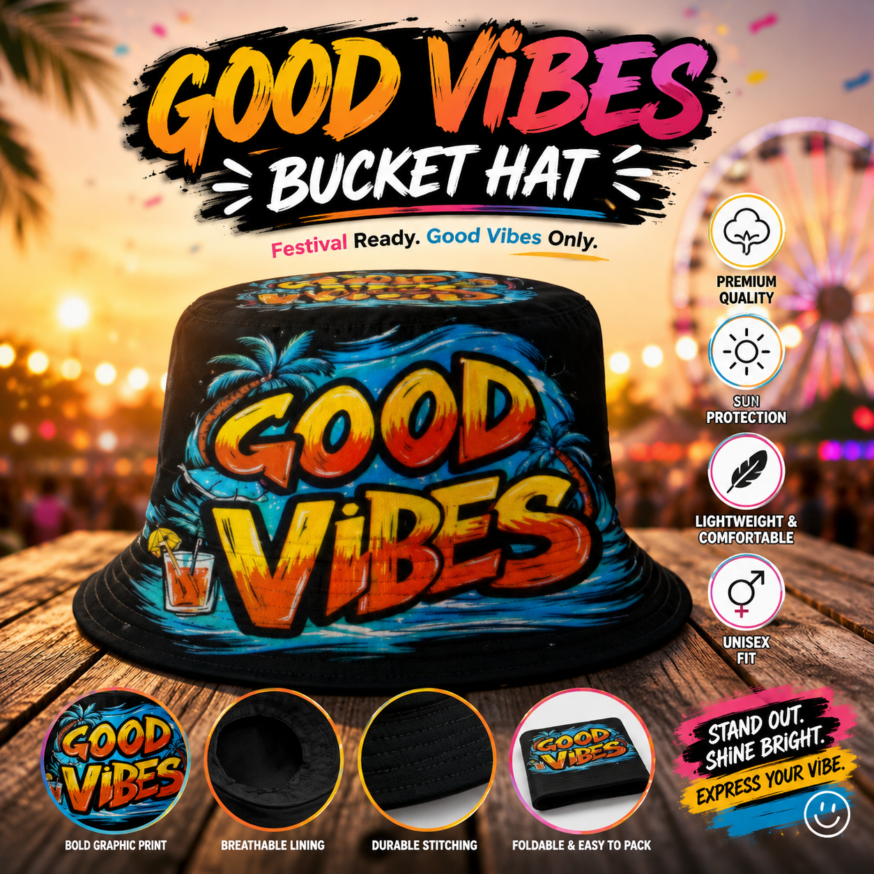 Good Vibes Festival Bucket Hat