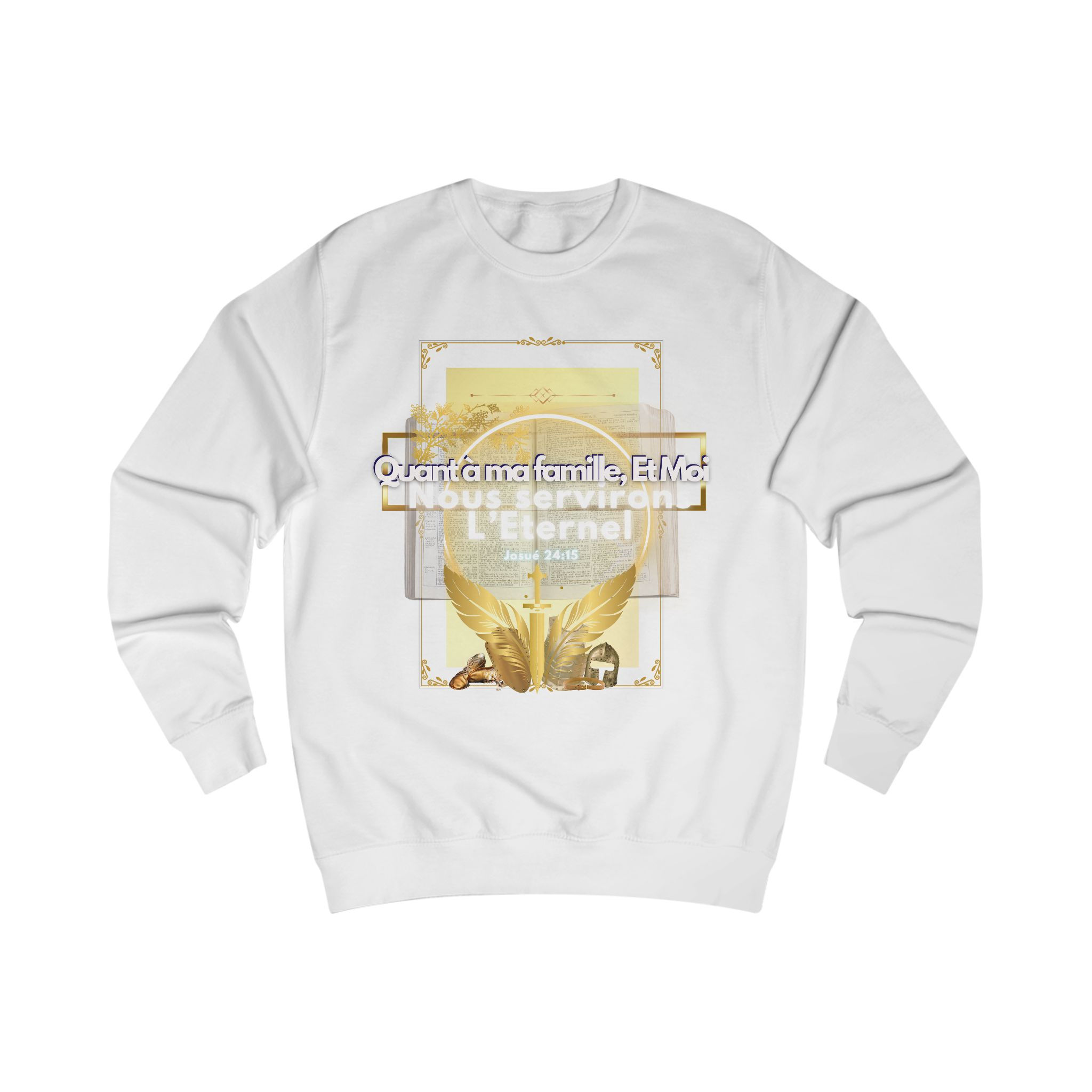 Inspirational Unisex Sweatshirt - "Quant à ma famille, Et Moi" - Faith & Family