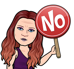 shallens avatar holding a no sign