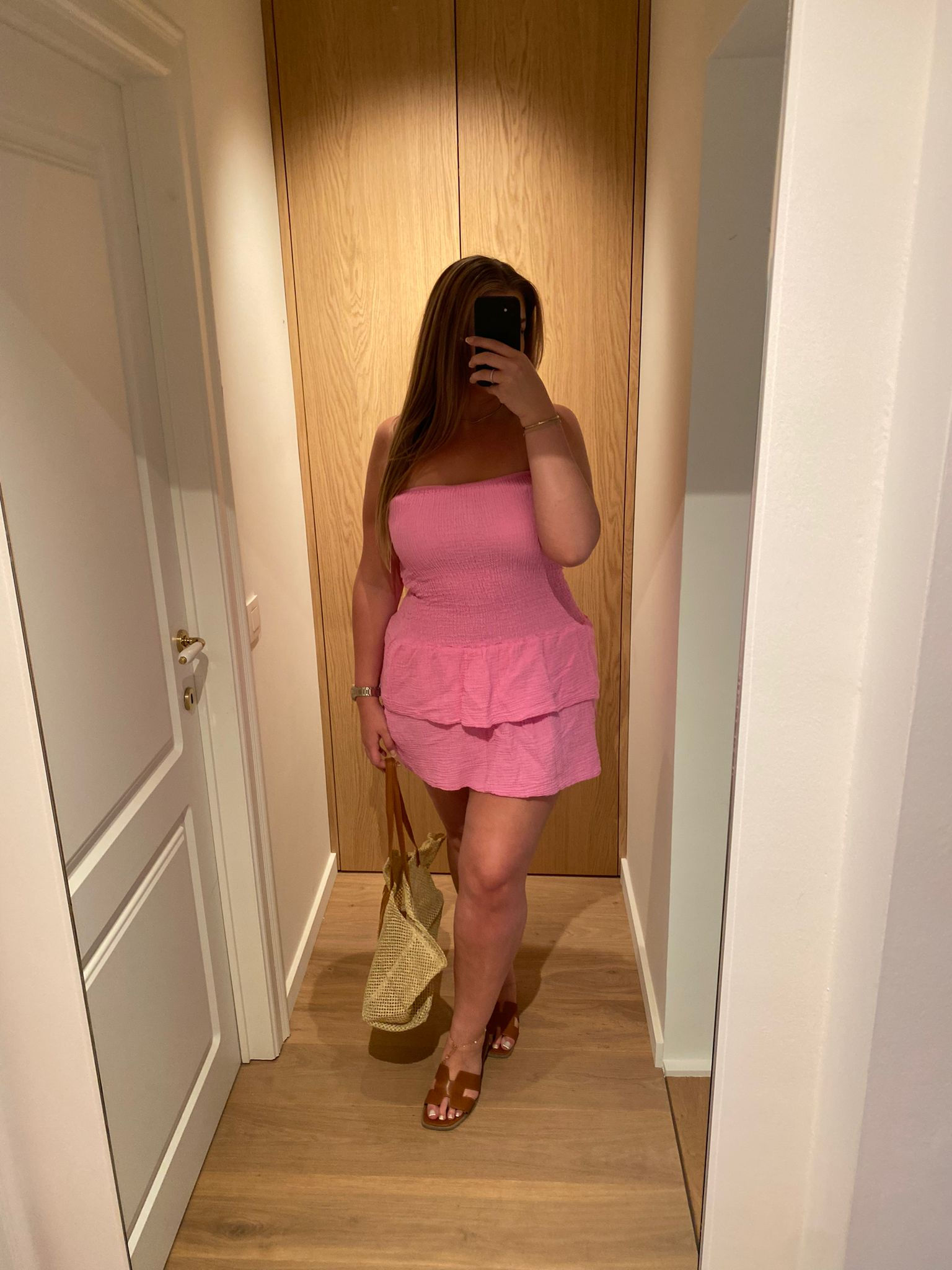 Strapless dress pink