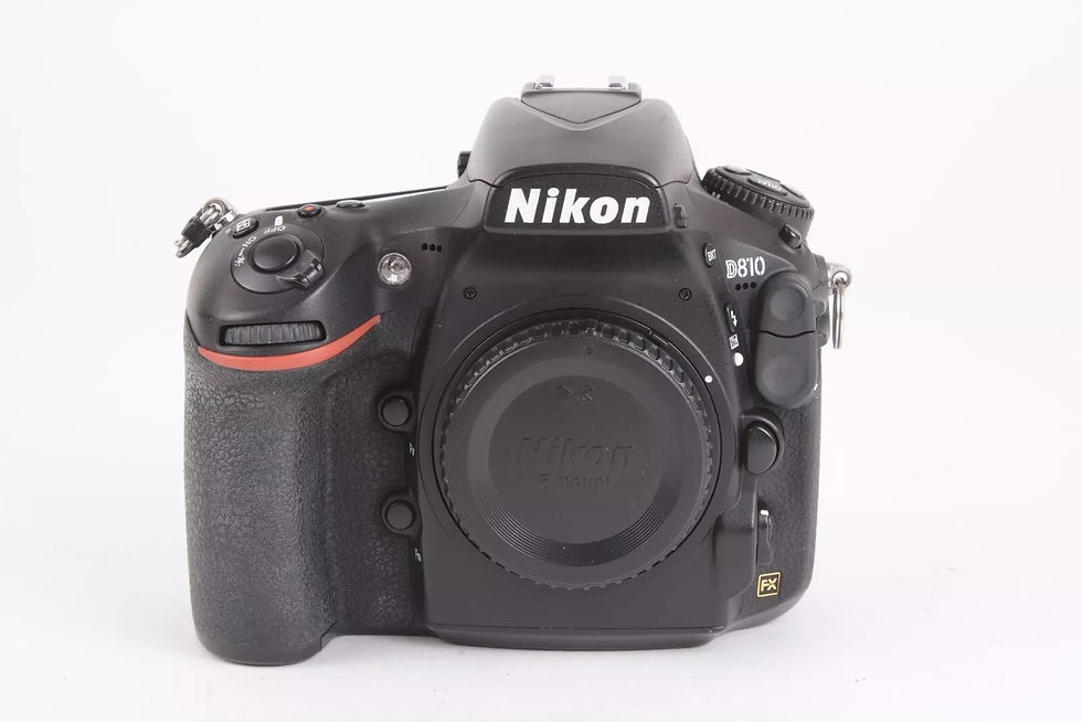 Black Nikon camera body with Nikon branding on the front, white background