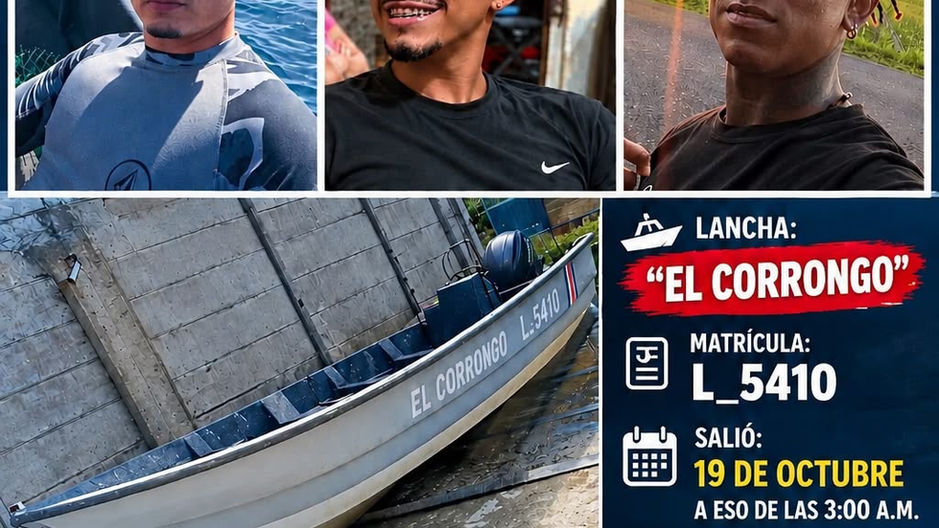 Buscan a tres costarricenses desaparecidos en el mar: último contacto los ubicaba cerca de Bocas del Toro