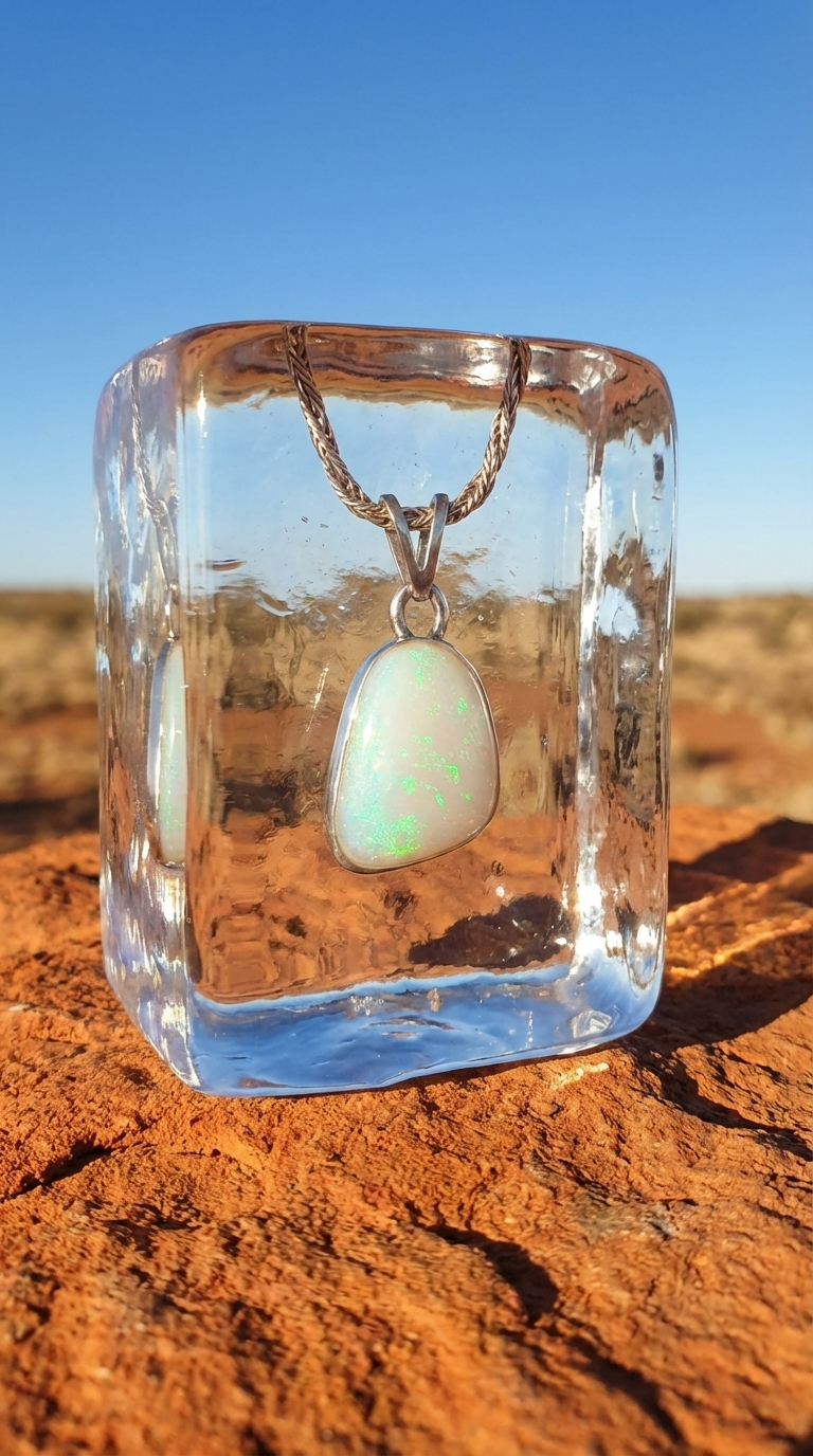 Beautiful 9ct Coober Pedy Opal Pendant set in Sterling Silver