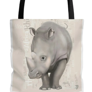 Tote bag, hand bag, carrier bag, gift, baby's needs, shoulder strap, animal, rhino