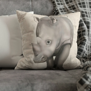 Quality, soft pillow case, Rosie Rhino.png