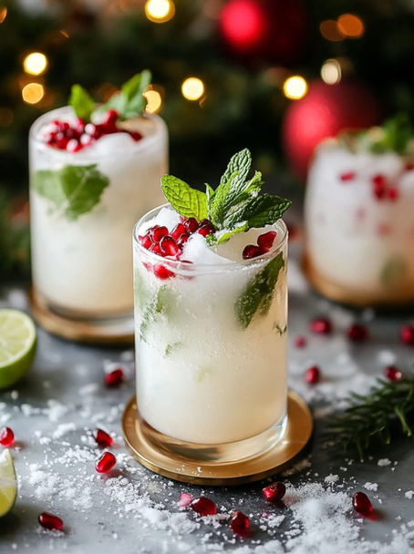 White Christmas Coconut Mojitos