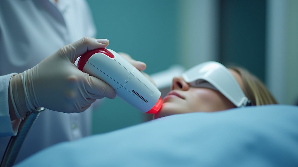 close-up view of a laser hair removal device in a clinic