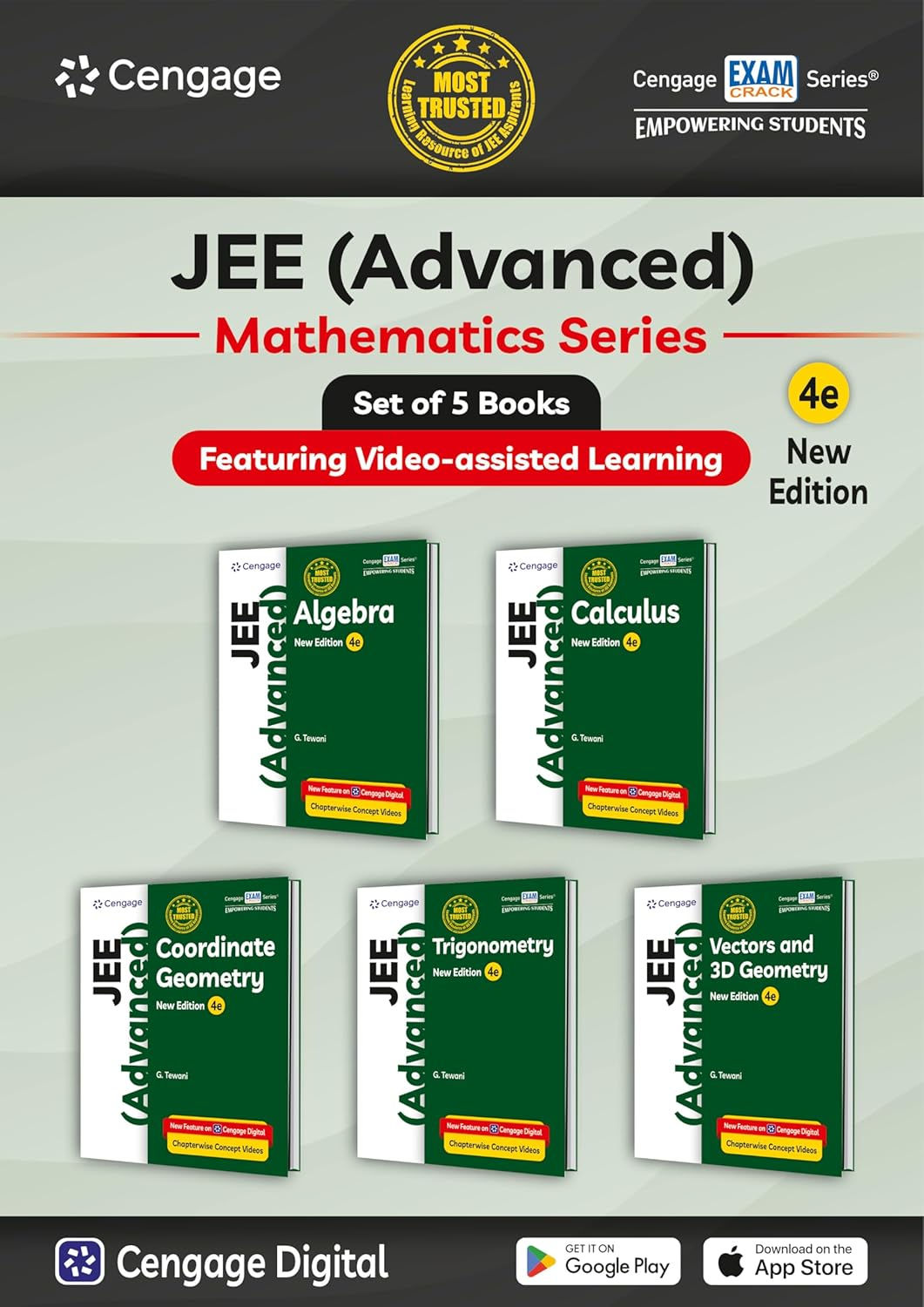 Cengage Mathematics Combo for JEE Advanced: Algebra + Calculus + Coordinate Geometry + Trigonometry + Vectors & 3D Geometry S